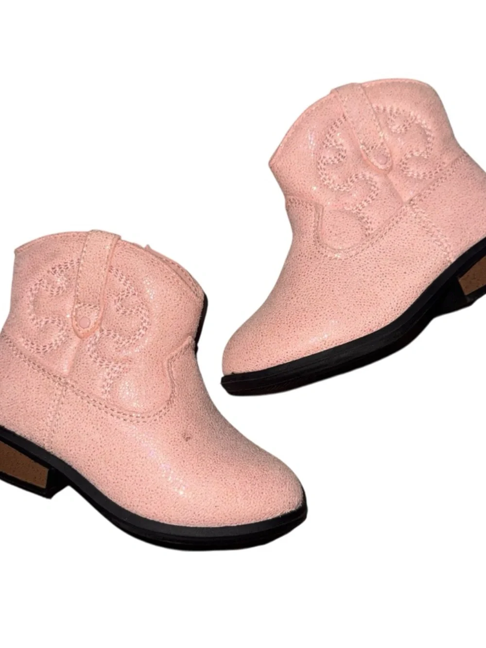 Cat & Jack Pink Glitter Toddlers' Cowboy Boots
